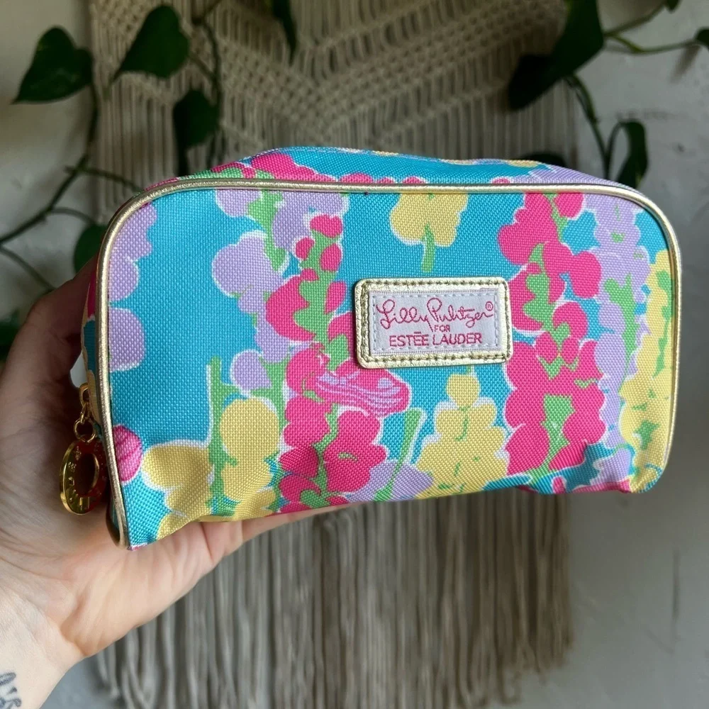 Lilly Pulitzer x Estée Lauder Floral Cosmetic Bag Makeup Pouch Travel Case